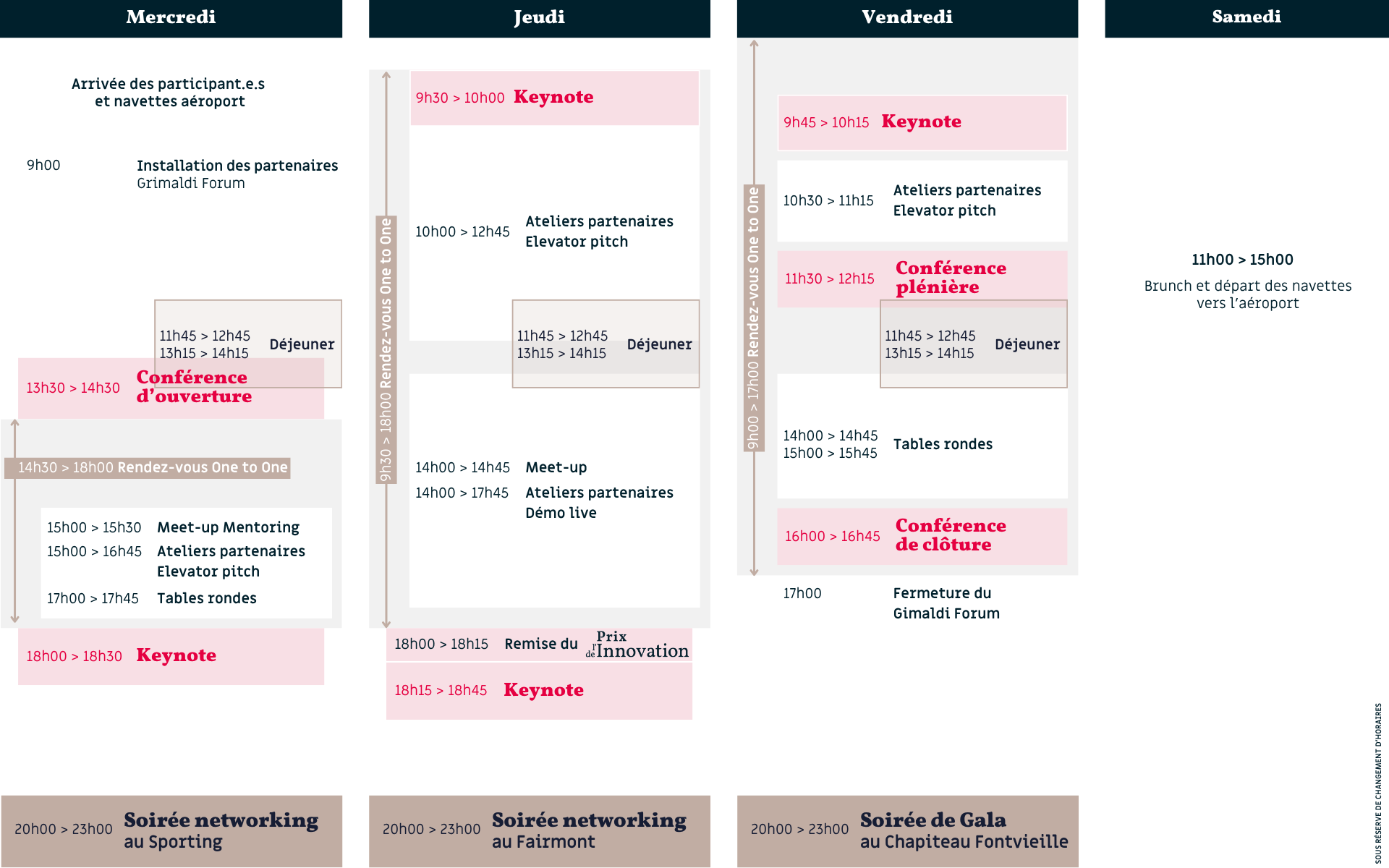 Le planning des Assises - Édition 2026